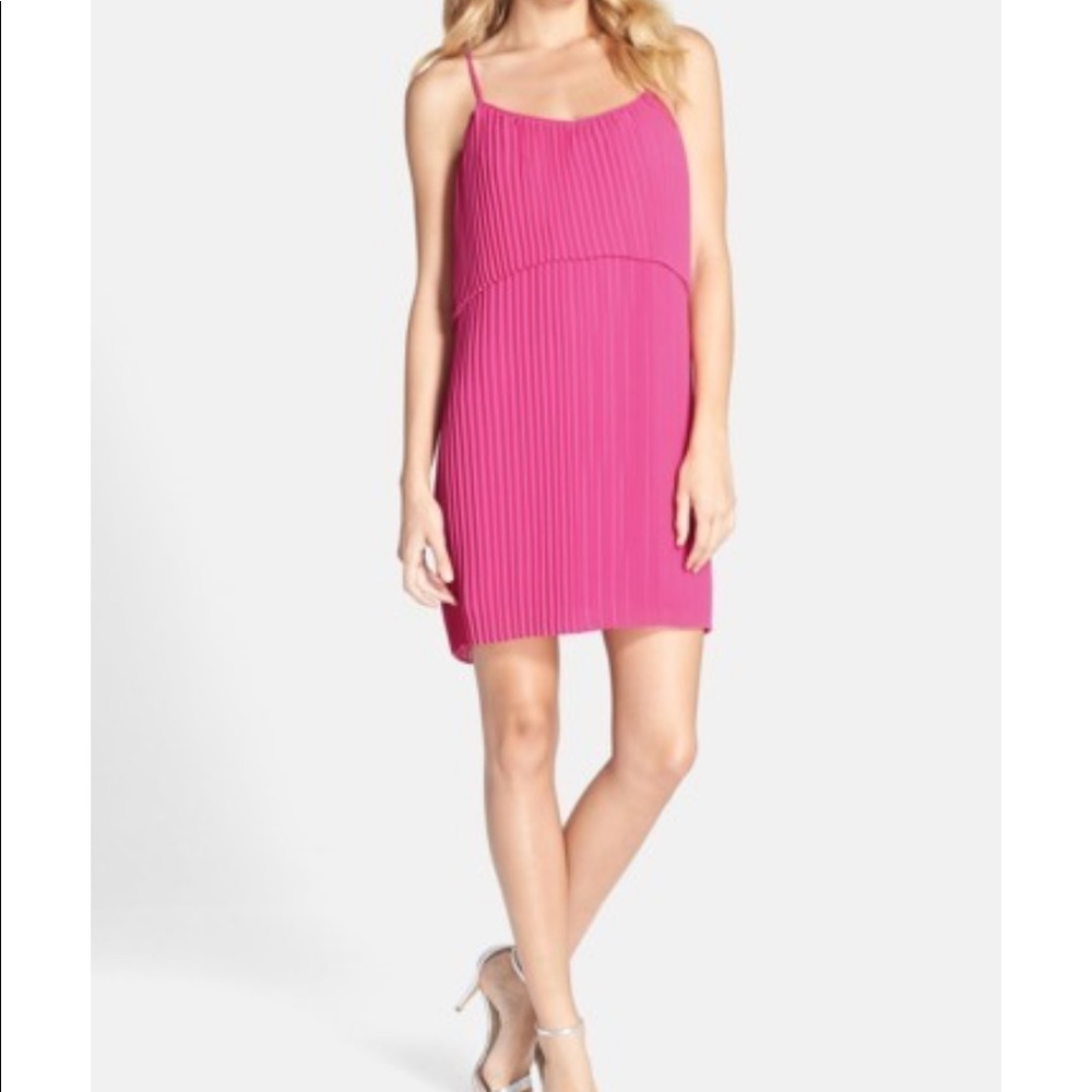 BCBGeneration Pleated Chiffon Popover Barbie Style Dress